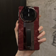 華為（HUAWEI）【品質(zhì)原裝】【品質(zhì)原裝】mateX5手機殼跑電鍍真皮新款國風(fēng)高山流 跑槍色【高山流水-墨紅色】翻蓋皮套 華為mateX6