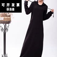 衛衣裙女秋冬長(cháng)款過(guò)膝連帽超長(cháng)大號直筒加長(cháng)到腳踝拖地連衣裙孕婦可穿 孕婦款春秋 XS