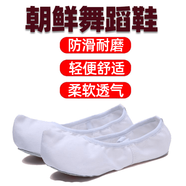 創(chuàng)京懿選朝鮮舞族少數(shù)民族舞蹈軟底單鞋舞臺成人藝考練習(xí)練功鞋男跳舞 白色_勾鞋 35