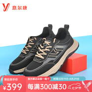 意爾康男鞋夏秋季新款潮流百搭時(shí)尚舒適輕便耐磨防滑戶外登山徒步旅游鞋 黑/卡其S531AE54098U-B4 單層 39
