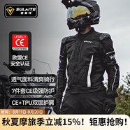 SULAITE摩托車夏季騎行服仿賽機車服騎士服越野賽車防摔男女四季騎行裝備 【黑色上衣】夏季/透氣/CE護具 S