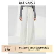 迪賽尼斯（DESIGNICE）2024年春季新款通勤風(fēng)簡(jiǎn)約寬松高腰衛(wèi)褲百搭黑色休閑褲女 白色 M