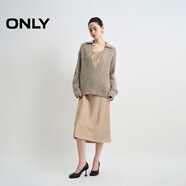 ONLY 2025夏季優(yōu)雅通勤深V翻領(lǐng)針織衫套裝連衣裙女|125307038