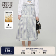Teenie Weenie小熊女裝半身裙2025夏季新款清新活力時尚豎條紋裙子 條紋 S