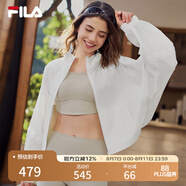 FILA 斐樂官方女裝梭織外套2025夏新款時尚休閑簡約寬松防曬上衣 云白-WT L 170/88A/L