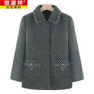 恒源祥媽媽冬裝水貂絨外套翻領(lǐng)加絨加厚60歲70奶奶冬季棉衣老年人衣服女 綠色 【好的面料】 XL 【80-100斤】