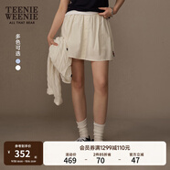 Teenie Weenie小熊女裝半身裙25夏新款清新甜美條紋學(xué)院風(fēng)蓬蓬短裙 象牙白 S