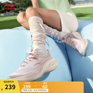 李寧凌波丨休閑慢跑鞋女鞋25夏季新款時(shí)尚透氣舒適輕盈簡(jiǎn)約回彈跑步鞋 【凌波】桃若粉(018款)-5 36