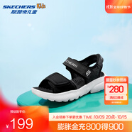 斯凱奇（Skechers）男童露趾涼鞋406512L 黑色/BLK 37