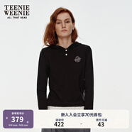 Teenie Weenie【美雅碧抗菌】小熊秋季長(zhǎng)袖T恤休閑紅色帽衫上衣女 黑色 S (160)