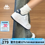 KAPPA卡帕背靠背女鞋夏季透氣小白鞋子女板鞋新款情侶鞋百搭休閑運動(dòng)鞋 經(jīng)典白/海昌藍 39