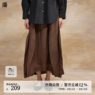 播高腰半身裙女2024春季新款氣質(zhì)通勤顯瘦傘裙DDR2BD5525 6O90 XS