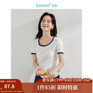 茵曼（INMAN）多色無袖顯瘦吊帶背心T恤夏季簡約休閑百搭圓領(lǐng)上衣 牙白色-18424213 S