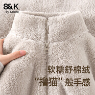 班尼路（Baleno）S&K搖粒絨立領(lǐng)開衫毛外套女款2025年春秋季雙面加絨加厚保暖上衣