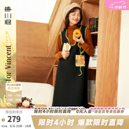 兩三事針織連衣裙女秋冬季復(fù)古無袖中長款裙子背心裙梵高兀自生長 黑色-y S