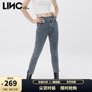 金羽杰薄牛仔褲女長(cháng)款春秋季新款彈力黑色小腳褲顯瘦鉛筆褲子S223JE869