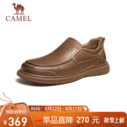駱駝（CAMEL）舒軟牛皮套腳經(jīng)典商務(wù)休閑爸爸樂福皮鞋 G15S155035 黃色 41 