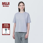 無印良品（MUJI）女式 天竺編織圓領(lǐng)短袖T恤上衣打底衫女款內(nèi)搭多巴胺女裝 灰色BB2P6C4S M (160/84A)