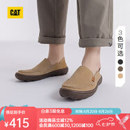 CAT卡特休閑皮鞋男鞋25新品一腳蹬薄皮輕量涼爽舒適通勤船鞋七夕禮物 淺卡其 41