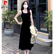 皮爾卡丹（pierre cardin）秋裝搭配一整套高級(jí)感新中式國(guó)風(fēng)女裝毛衣吊帶連衣裙兩件套裝裙子 吊帶裙 【單件】 L 【建議101-120斤】