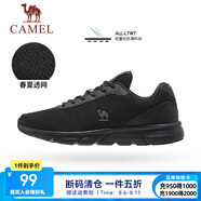 駱駝運動(dòng)鞋男鞋網(wǎng)面透氣休閑跑步鞋男耐磨透氣跑鞋 K13C097049，幻影黑 ，男（春夏款） 39