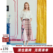 兩三事兩三事 次元漫游 2025夏季新款波西米亞格子印花裙a字半身裙 粉色 L