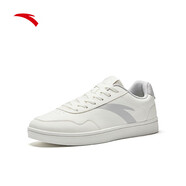 安踏（ANTA）板鞋男冬季低幫防滑耐磨男 象牙白/浮云灰-2 39 (245mm)