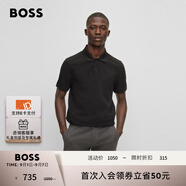 BOSS博斯【禮物】【男女同款 100%棉珠地布】休閑短袖Polo衫 001-黑色 S