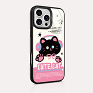 朗唯科（LANWK）【黑粉萌貓】Lanwk適合Apple16/15Promax可愛(ài)高端女生手機殼iPhone14Plus全新手機殼Ip12/13高端手 [25年·更輕薄]Magsafe強磁吸附a iP
