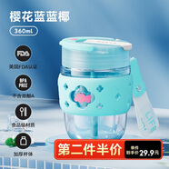 物生物（RELEA）水杯女玻璃杯手持咖啡杯夏季雙飲吸管杯學(xué)生杯子生日禮物