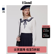 ELAND衣戀針織衫女娃娃領(lǐng)羅紋長(cháng)袖修身打底衫女甜美風(fēng)毛衣 象牙白/白色(39)Ivory S 160