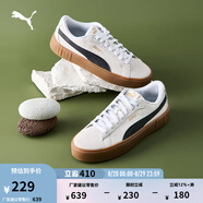 彪馬（PUMA）官方女子經(jīng)典復古膠底厚底增高休閑板鞋松糕鞋PLATFORM 373037 白-黑色-樹(shù)膠色-07 38