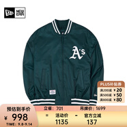 NEW ERA紐亦華MLB棒球NY夾克刺繡春秋男女情侶運動休閑外套 13546434-綠色 AS S