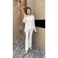 零加姑娘歐貨雪紡紗女2025春夏新款大氣減齡設計感蕾絲拼接美背感 白色 L