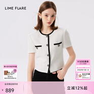 LIME FLARE萊茵氣質(zhì)法式小香風(fēng)短外套2024年夏季新款撞色設計感女小個(gè)子短款 白色2【批次不同、產(chǎn)品無(wú)差異】 M