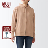 無印良品 MUJI 男女通用 緊密編織毛圈 拉鏈連帽衫 休閑外套 無性別 衛(wèi)衣 煙熏橙色 L -XL(180/104A)