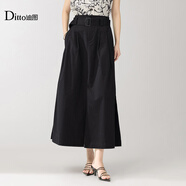 Ditto/迪圖2025秋季新款韓版百搭純色簡(jiǎn)約修身氣質(zhì)休閑時(shí)尚半身裙 黑色 S