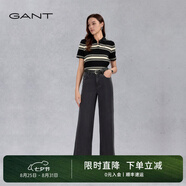 GANT/甘特2025夏新款女褲柔軟黑色直筒闊腿牛仔褲 500-黑色 S