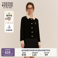 Teenie Weenie小熊女裝簡約時尚針織開衫25春季休閑法式淑女毛衣學院 藏青色 L (170)