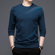 夢(mèng)特嬌（MONTAGUT）男士長(cháng)袖T恤純.棉內搭衣男內搭潮丅薄款外穿T恤內衣秋衣單 夢(mèng)長(cháng)袖8808哈青 薄款 M 165