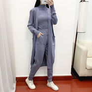 HUALIN FASHION歐洲站時(shí)尚女三件套秋冬潮 灰藍色 均碼