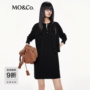 MO&Co.【C+系列】連衣裙針織開衫套裝2025秋新品高智感精紡MBE3DRS041 黑色 XS /155