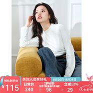 lagogo【抗菌發(fā)熱】黑色t恤女拉谷谷2024冬新款高級修身打底上衣 本白色(V1) L