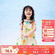巴拉巴拉女童連衣裙寶寶童裝2024夏季兒童無袖裙子小清新印花208224111012