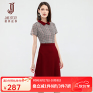 經(jīng)典故事（JANE STORY）品牌2025夏季新款格紋polo連衣裙女氣質(zhì)設計感假兩件格子裙小眾 U03 紅帶多色 M