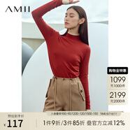 AMII2025秋冬新款簡(jiǎn)潔通勤基礎(chǔ)款百搭半高領(lǐng)修身毛衣女顯瘦長(zhǎng)袖上衣 瓦紅 XL (170)