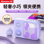 紐曼（Newmine）U-252小蜜蜂擴音器無(wú)線(xiàn)領(lǐng)夾磁吸充電教師專(zhuān)用講課教學(xué)戶(hù)外導游便攜大音量防嘯叫長(cháng)續航藍牙音箱 紫