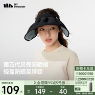 蕉下（beneunder）遮陽(yáng)帽子防曬帽女防紫外線(xiàn)太陽(yáng)帽貝殼空頂帽便攜TS550黑