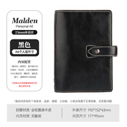 Filofax英國進口Malden真牛皮商務筆記本辦公記事本活頁手帳日程本會議記錄禮品禮盒裝隨身口袋高顏值皮面 A6 personal 黑色028626