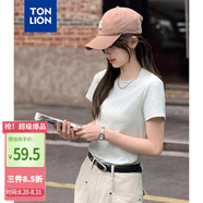 唐獅（TonLion）2025夏女圓領(lǐng)短款短袖T恤